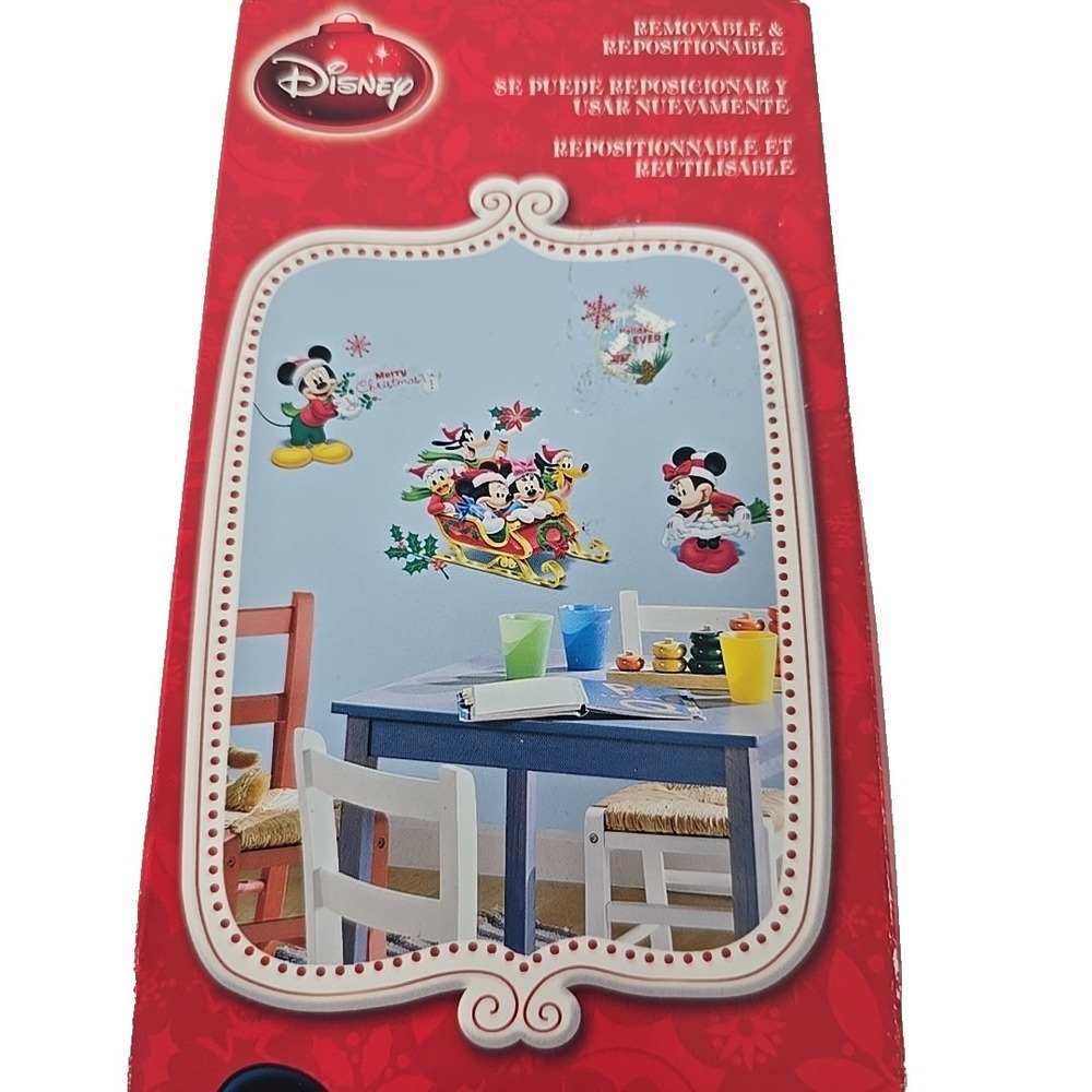 Disney Mickey Mouse Jumbo Stick-Ups Christmas Decals‎ 16 pcs Vintage New in Box